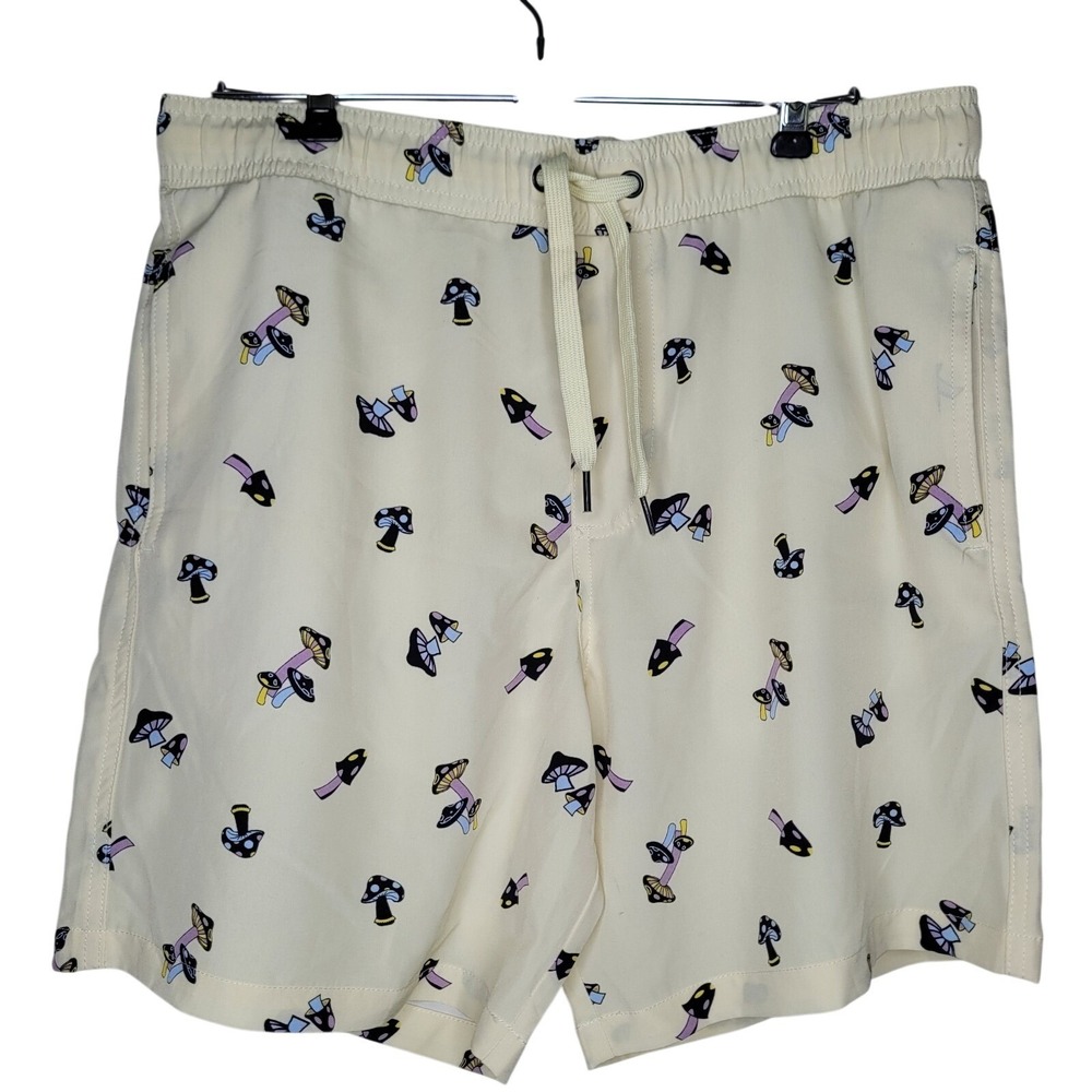 Fresh Prints Of Bel-Air Mushrooms Print Swim Trunks Men's M Novelty